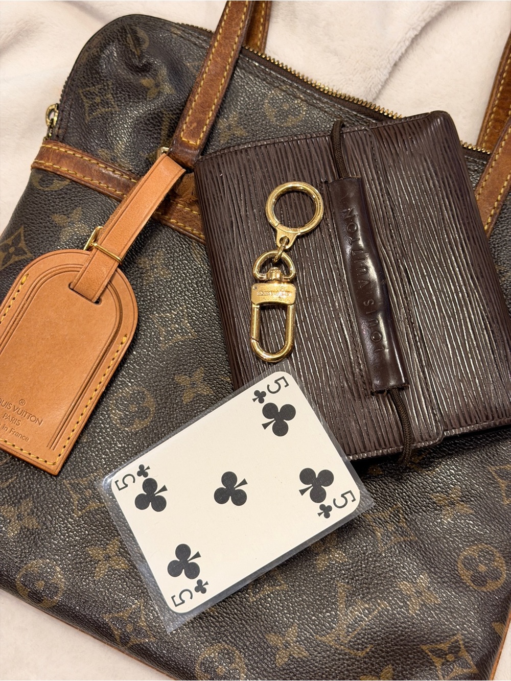 Authentic Louis Vuitton Popincourt Haut Collector Bundle LV Epi Anneau Cles